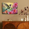 thumbnail image 4 of Chilfamy Hummingbird Flowers Butterfly Art Modern Canvas Prints Wall Decor Ready To Hang Room Home Decor 16x12in, 4 of 6