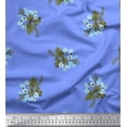 thumbnail image 1 of Soimoi Blue Viscose Chiffon Fabric Leaves & Flower Print Fabric by The Yard 42 Inch Wide, 1 of 1