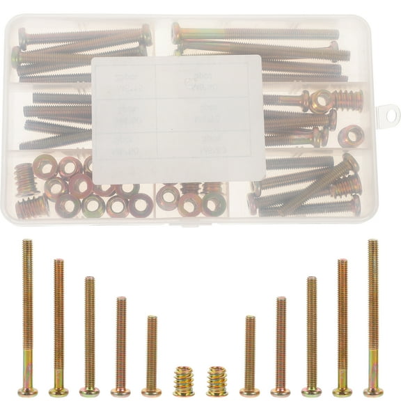 Zehuanyu 1 Set Furniture Flanged Screw-in Nut With Bolt Assorted Flat Head Bolt Accessory