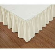 Super Soft Solid Bed Skirt King Size Luxury Brushed Microfiber 14" Beige Gathered Dust Ruffle