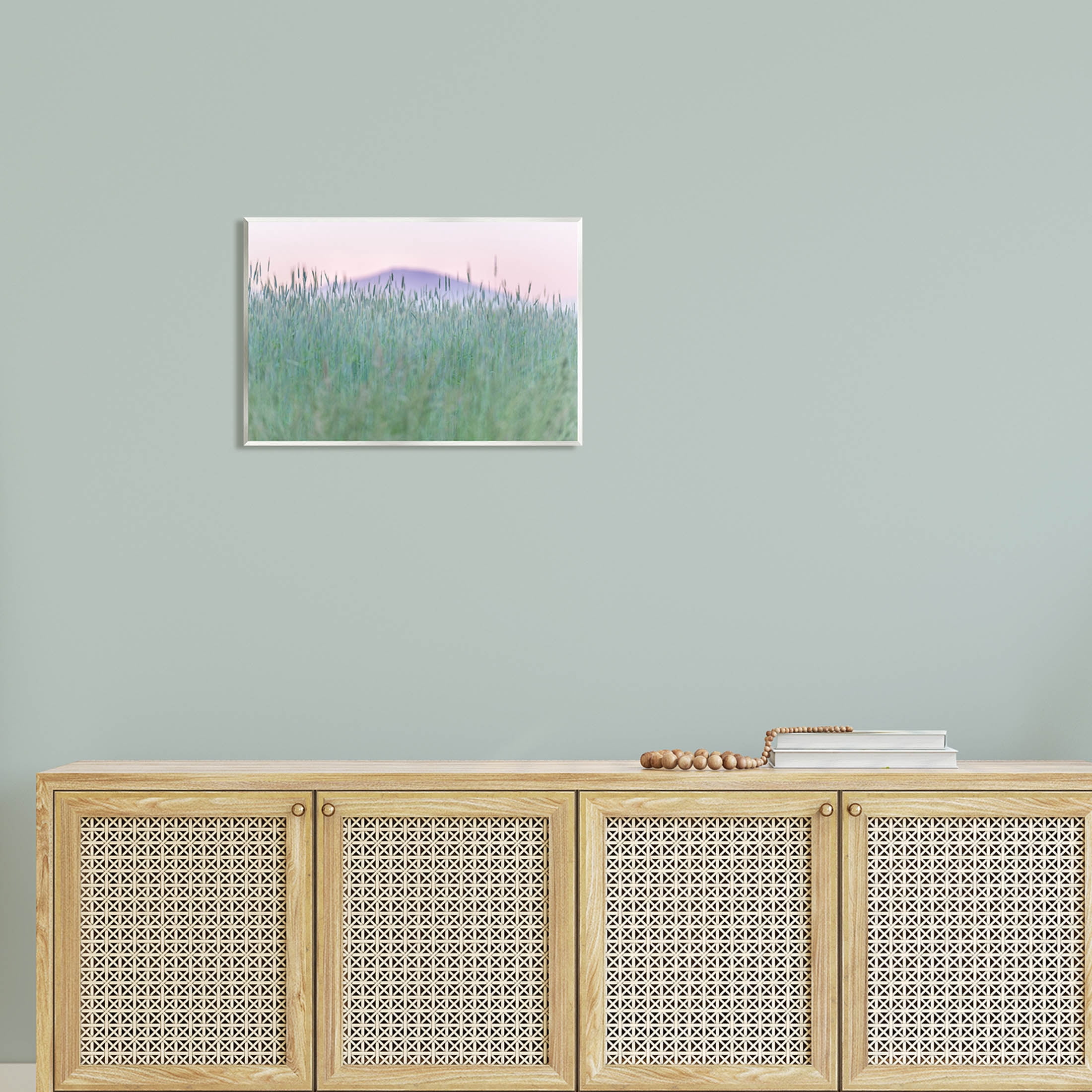 Wheat Field Pastel Mountain Peak Landscape Photograph Unframed Art Print Wall Art