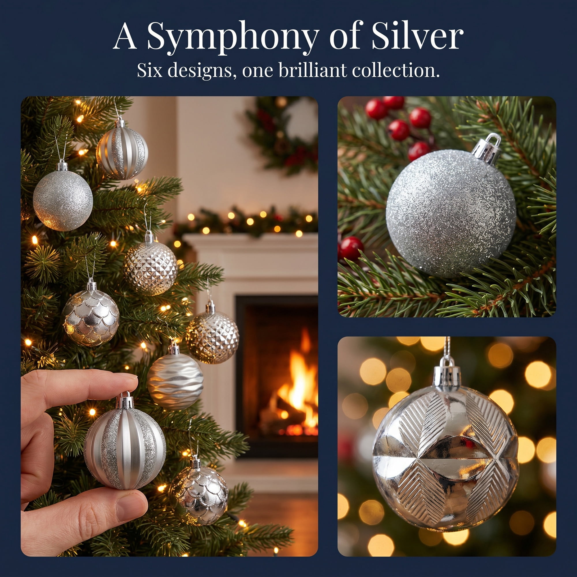 Unique Bargains 6Pcs Painted Electroplated Balls Shatterproof Ornaments White 2.4"