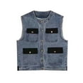 thumbnail image 5 of Mens Plus Size Denim Vest and Pants Set Two Piece with Pockets Zipper Closure Durable Everyday Outfit For Casual Wear, 5 of 9
