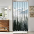 thumbnail image 5 of Stall Gray Misty Forest Shower Curtain Grey Nature Foggy Tree Mountain Shower Curtains for Bathroom Waterproof Fabric Woodland Decorative Modern Black Bath Curtain Decor (Dark2, 36" x 72"), 5 of 6