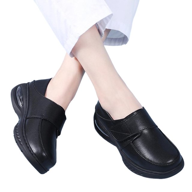 Zapatos Enfermería Atención Médica para Mujeres Cuero Restaurante Suela Suave Loafer (38)