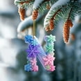 thumbnail image 6 of karymi 26 Alphabet Snowflake 2D Acrylic Pendant Car Backpack Decoration Christmas Ornament Personalized Initial Holiday Gift House Decor Christmas Decorations Kids Christmas Gifts, 6 of 6