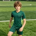 thumbnail image 2 of WAYUTE Boys Children's Football Uniform Set Quick Drying Sports Soccer Shirt for Kids Stretchy Short Sleeve Suit Casual Outfit Sets, 2 of 6