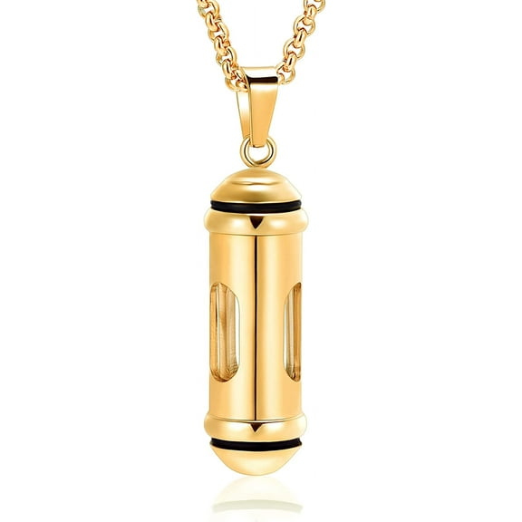 Cylinder Glass Vial Urn Necklace for Ashes for Women Men, Memorial Lockets Ash Jewelry, Keepsake Urn Pendants for Human Ashes