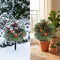 thumbnail image 5 of Uv Resistant Artificial Poinsettia Yard Stake, Realistic Christmas Floral Stake with Frosted Branches, Pine Cones and Berries, for Outdoor Garden and Indoor Tabletop Holiday Decor, 5 of 7