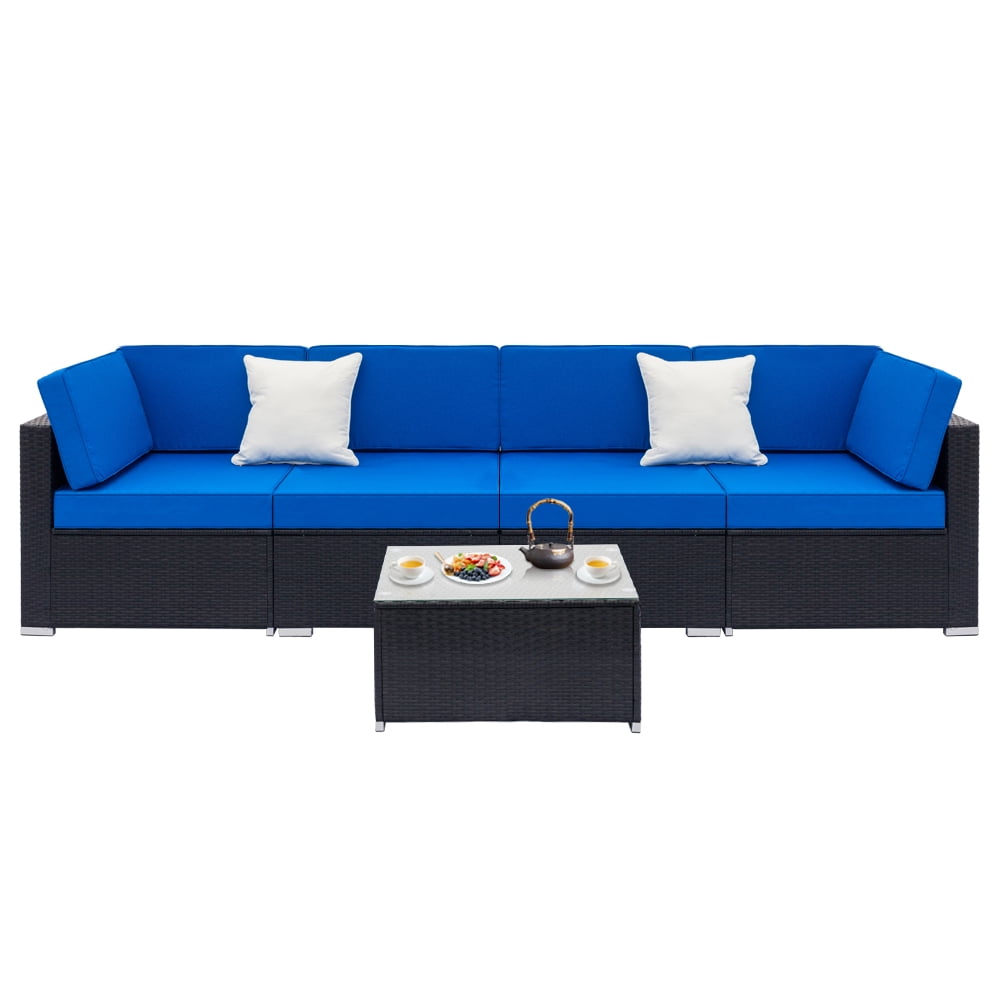 5 Pieces Patio Furniture Sets, Outdoor Conversation Sets with 4 Weather