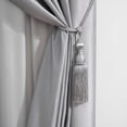 thumbnail image 4 of Chezmoi Collection Royal 4-Piece Jacquard Floral Window Curtain Set, Gray/Silver, 4 of 7