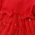 thumbnail image 5 of Ulitacool Girls Fall Winter Dress 6-9 Months Kids Toddler Baby Spring Autumn Print Ruffle Headbands Long Sleeve Dress Sweet Clothes Red, 5 of 7