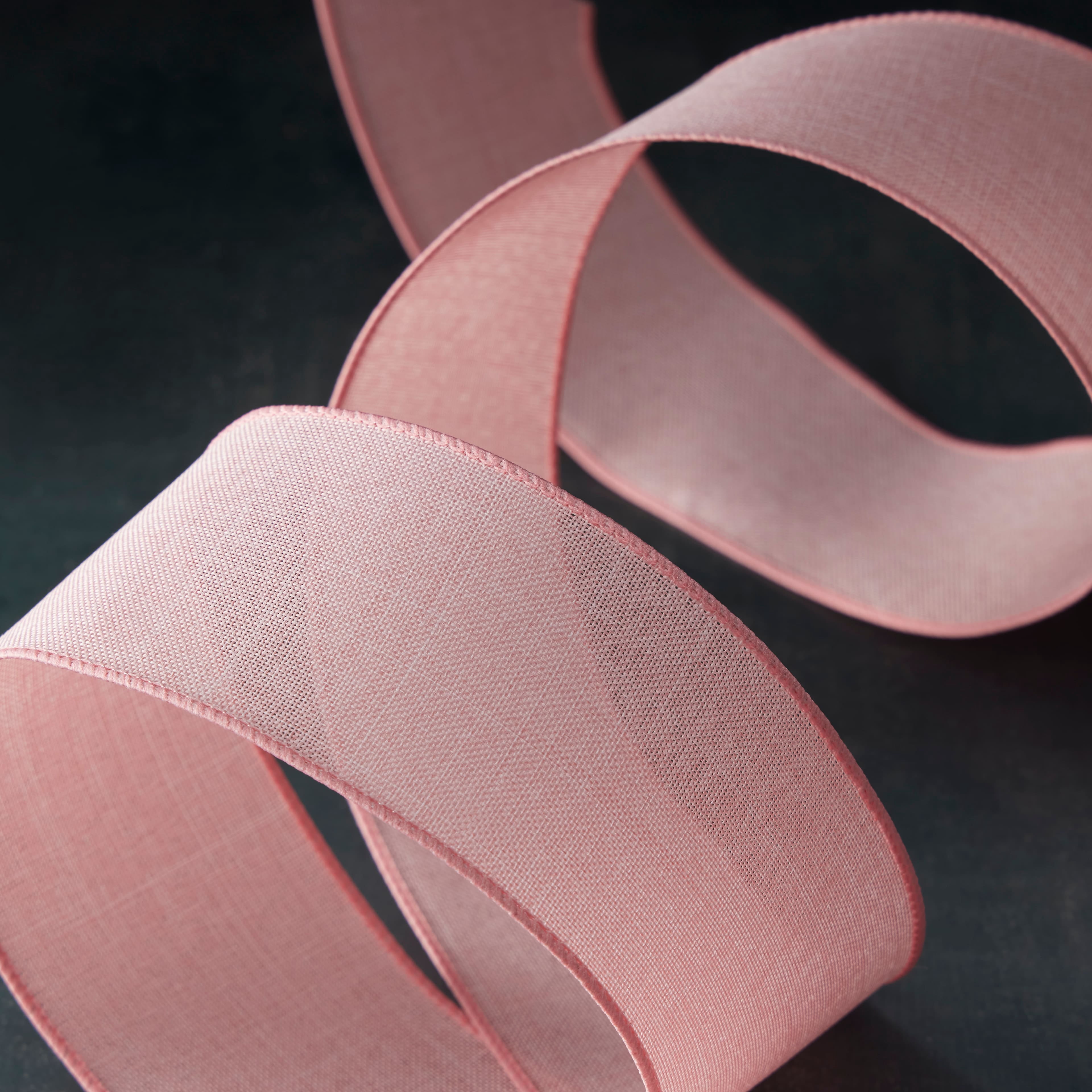 12 Pack: 2.5" x 25ft. Faux Linen Wired Ribbon by Celebrate It Decor