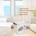 thumbnail image 3 of Howarmer Rectangular Storage Basket, Collapsible Laundry Basket, Waterproof Canvas PE Coating Large Storage Bins Gift Baskets for Children, Office, Bedroom, Clothes,Toys - Gray Elephant, 3 of 6