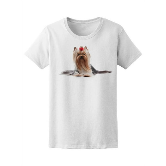 Pretty Yorkie Puppy T-Shirt Women -Image by Shutterstock, Female Large
