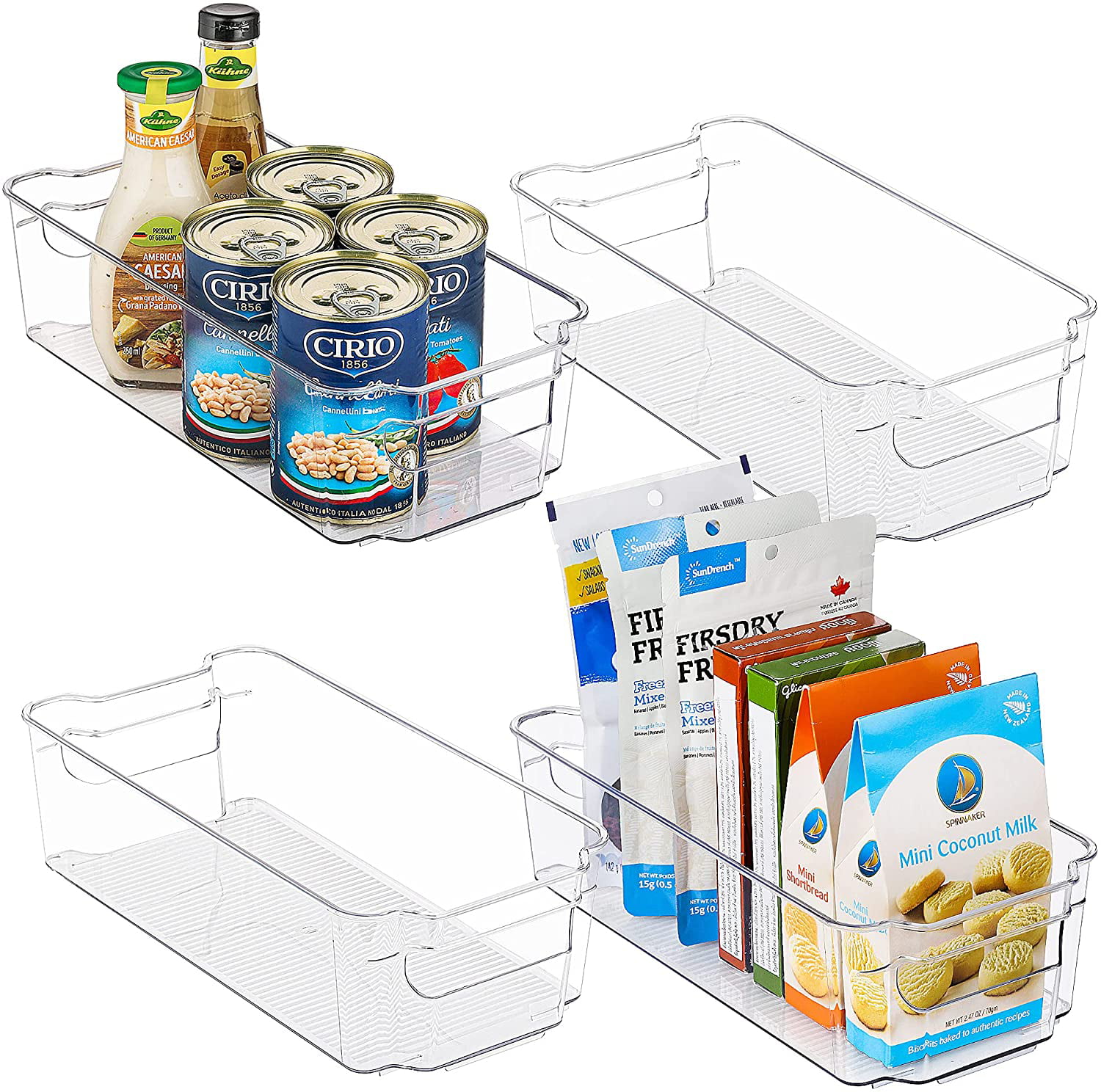 Refrigerator Organizer Bins Clear Plastic Pantry Food Storage Rack 