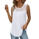 thumbnail image 1 of Camisetas de Tirantes de Verano para Mujer, Corte Holgado, Túnicas Plisadas, Escote Redondo, Sin Mangas, Encaje, Dobladillo Curvo, Fluidas. M, 1 of 7