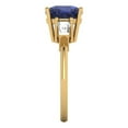 thumbnail image 3 of Three-Stone Engagement Ring for Women - 3ct Simulated Blue Sapphire in 14K Yellow Gold Promise Ring, 3 of 6