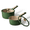 Green, variant on Carote 2QT & 3QT Ceramic Nonstick Saucepan Set with Strainer Lids, Small Cooking Pot, Induction Compatible, White