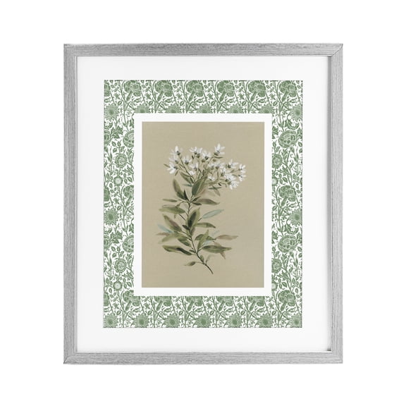 Stupell Industries Green Botanical Pattern Gray Framed Print Under Glass, design by Carol Robinson