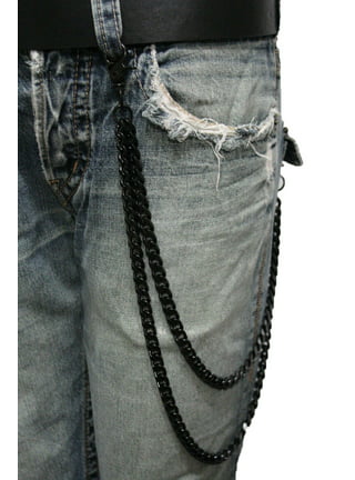 Silver Wavy Dark Gray Pants Chain, Key Chain for Pants, Jeans