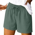 thumbnail image 2 of Women's Elastic Waist Drawstring Casual Straight Leg Shorts, Loose Summer Beach Shorts L, 2 of 7