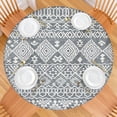 thumbnail image 2 of Stretchable Round Table Cover with Boho Floral - Elastic Hem Fits 52 to 56 Inch Tables - Colorful Kitchen Tablecloth, 2 of 7