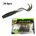 thumbnail image 4 of Advancent 8 Uds 75mm/3,3g señuelo para pesca con gusanos CrankBait suave cola bifurcada cebo para pesca de lubina Pescar Negro transparente, 4 of 6