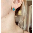 thumbnail image 3 of Turtle stud earrings- Tiny turquoise turtle earrings- blue turtle earrings, 3 of 5