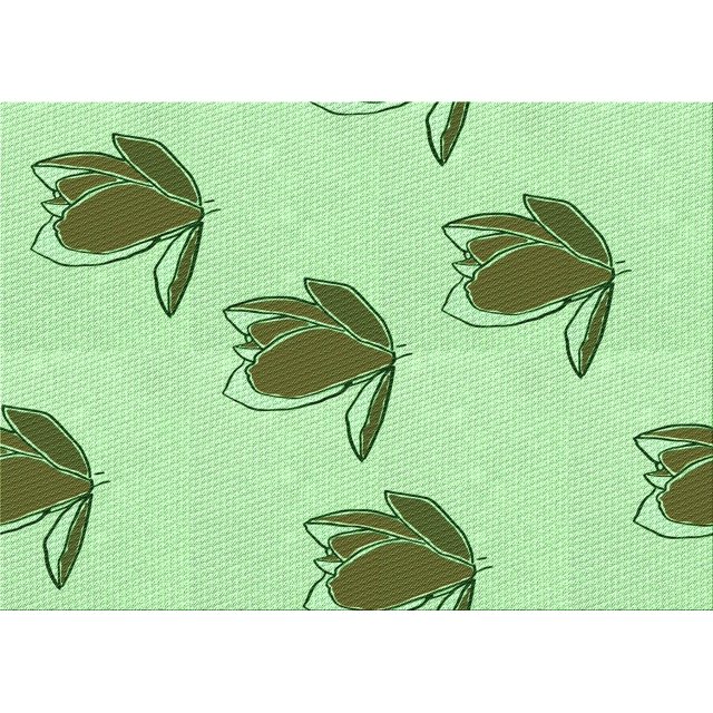 Ahgly Tapis Rectangulaire Lavable en Machine Vert Transitionnel, 5 Pieds x 7 Pieds