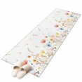 thumbnail image 2 of Runner Rug 2 x 6 Ft, Spring Wildflowers Washable Non-Slip Floor Mat for Kitchen Hallway/Entryway, Watercolor Rustic Flowers Floral Leaves Long Kitchen Runner Area Rugs for Living Room, Low-Profile, 2 of 7