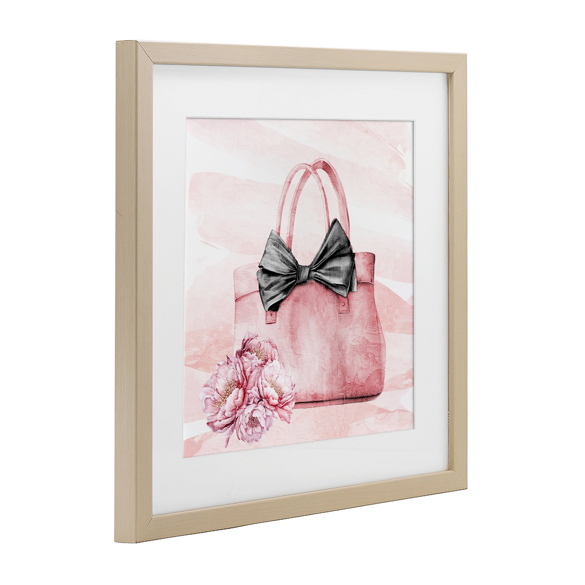 Stupell Industries Blush Glam Time Bag Birch Framed Print Under Glass, design by Kim Allen