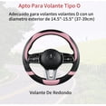 thumbnail image 4 of Funda Protector Cubre Volante Accesorios Auto Mujer Tipo O 38cm Modelo Negro con Rosa, 4 of 4
