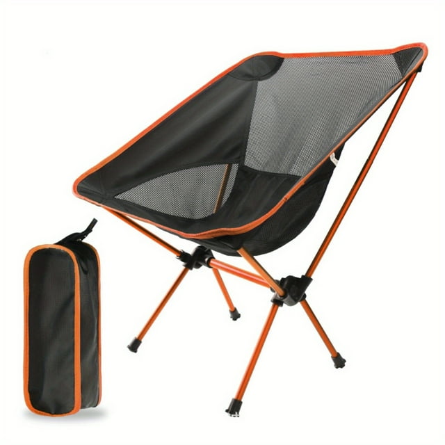 1pc Ultralight Folding Camping Chair, Detachable Portable Folding Moon Chair For Outdoor Camping Beach Fishing Hiking