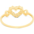 thumbnail image 4 of Floreo 10k Yellow Gold 6mm CZ Open Heart Ring, Sizes 4 - 9, 4 of 5