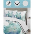 thumbnail image 4 of Quilts Twin Size Bedding Set, Teal Sea Turtle Lightweight Quilted Comforter, Summer Coastal Coral Ocean Soft Reversible Bedspread Coverlet with Pillow Covers for All Season, 68" x 86", 4 of 7