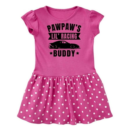 

Inktastic Pawpaw s Lil Racing Buddy with Car Silhouette Gift Baby Girl Dress