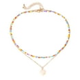 thumbnail image 1 of 1 Set Collier de Style Bohème Clavicule Correspondant Bijoux Collier en Alliage Perlé Choker, 1 of 9