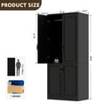 thumbnail image 3 of MEISSALIVVE Wardrobe Closet with 4 Doors and Hanging Rod, 74.8" Freestanding Armoire Storage Cabinet, Large Modern Bedroom Wardrobe, Black, 3 of 8