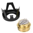 thumbnail image 3 of Mini Alcohol Stove Brass Aluminum Safe Windproof Portable Backpacking Stove Camping Cooking, 3 of 7