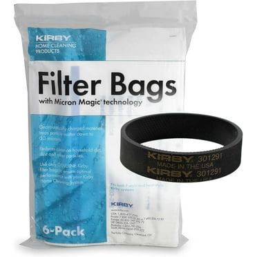 Kirby Allergen Reduction HEPA Filter Bags 6-Pack | Part #204811 | OEM Replacement for F-Style & Twist-Style Kirby Vacuums Plus Belt