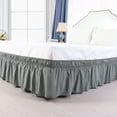 thumbnail image 2 of PiccoCasa Polyester Wrap Around Dust Ruffle Bed Skirt 15" Drop for Twin Size Bed, Gray, 2 of 6