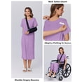 thumbnail image 2 of Pinspark Hospital Gowns for Women Labor Delivery Shoulder Surgery Dress Adaptive Clothing Night Robes for Elderly Plus Size, 2 of 6