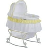 Dream On Me Lacy Portable 2-in-1 Bassinet and Cradle, Yellow & White, For baby
