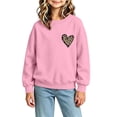 thumbnail image 5 of Rrxhxhs Girls Sweatshirt Leopard Heart Print Crew Neck Long Sleeve Loose Casual Pullover Top, 5 of 7