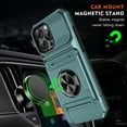 thumbnail image 4 of Allytechgroup for iPhone 16 Pro Max Case, Soft TPU & Hard PC Back Shockproof Shell Anti-Slip Drop Proof Cover with Metal Ring Kickstand/ Card Slots/ Support Magnetic Car Mount Stand Phone Case, Green, 4 of 7