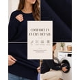 thumbnail image 3 of QUALFORT Women’s Crew Neck Pullover Sweater, Soft Lightweight Long Sleeve Knit Top, Navy, Size M, 3 of 7