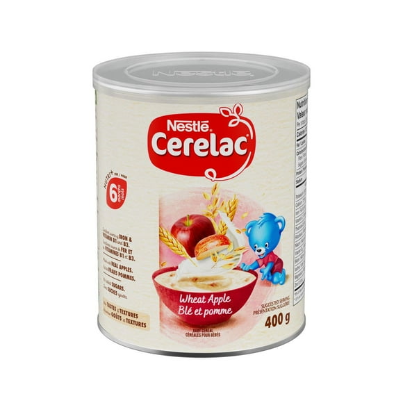 Cerelac Wheat Apple Baby Cereal, For 6 Months & Up, Source Of Iron, Calcium & Vitamins B1 & B3, Made With Real Apples, No Added Sugar, Flavours Or Preservatives, Halal, 400 g