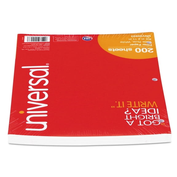 Universal UNV20923 8.5 in. x 11 in. 3-Hole Filler Paper - Wide/Legal Rule (200/Pack)