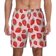 thumbnail image 2 of Picia Strawberries pattern Mens Swim Trunks with Compression Liner Stretch Beach Shorts Quick Dry with Zipper Pockets No-Chafing Board Shorts-Large, 2 of 9